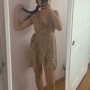 Aritzia Sunday Best Print Ruffle Wrap Dress